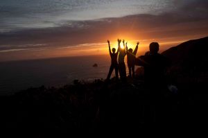 Pilgrims celebrating longest day at End of the World*