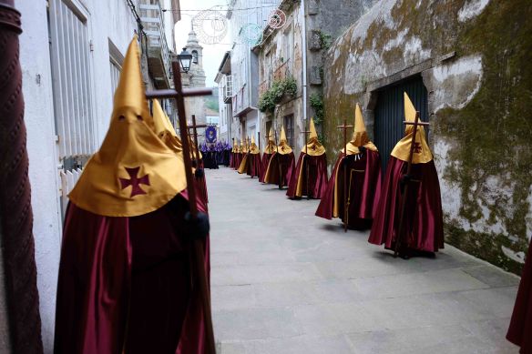 lined up against wall