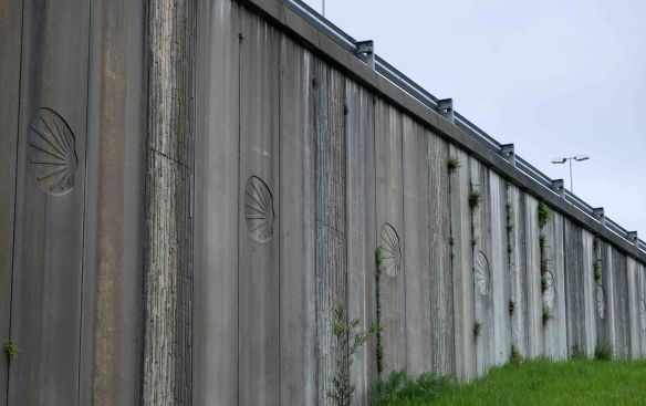 markers on road ramp