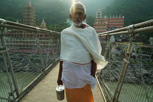 Sadhu on Rishikesh bridge