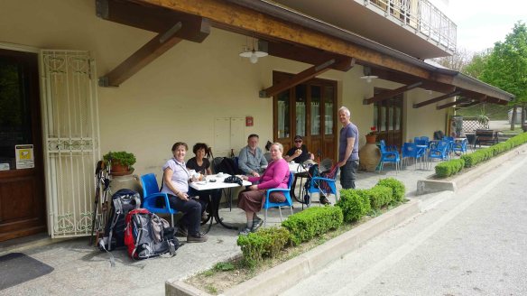 At cafe near waterfall