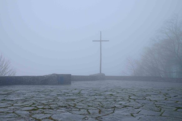 Cross in mist