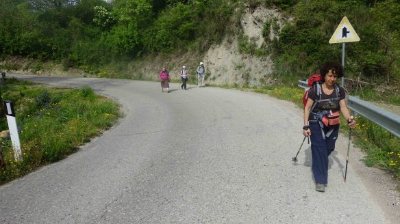 Giovanna leading up hill