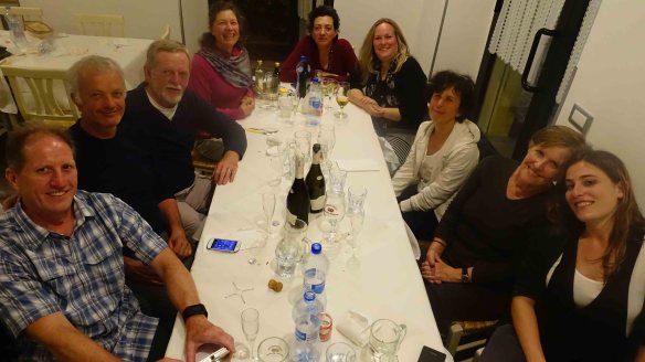 group shot at dinner Pietrulunga