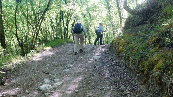 Ken and Angie climbing path
