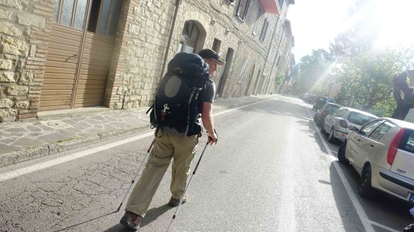 Peter walking out of Plga