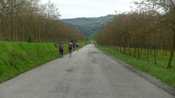 Walking off down road