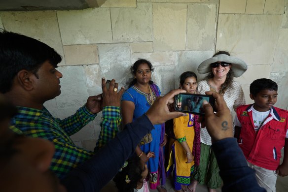 Jen having photo taken