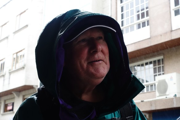 Neville at end of day's walk-1