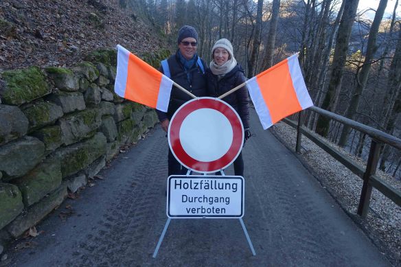 bruce-and-sue-behind-barrier-sign